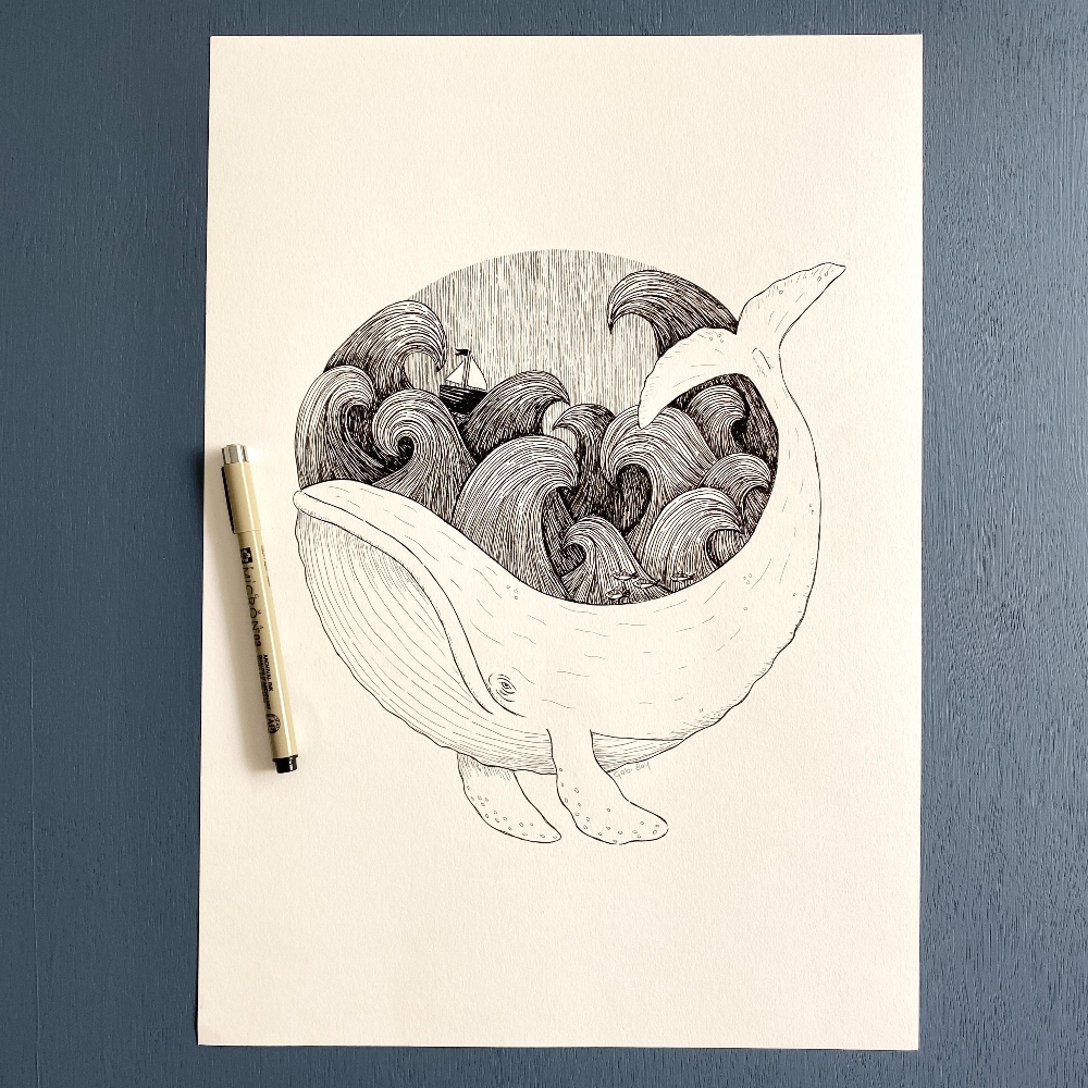A3 ORIGINAL ink: Grace is found in unexpected places in unexpected forms - Image 2